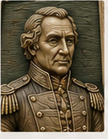 Carved portrait of Colonel John By