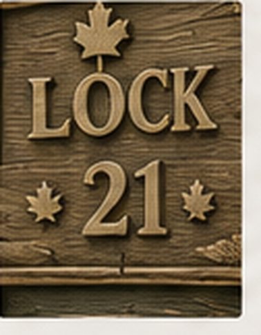 Carved Lock 21 lettering
